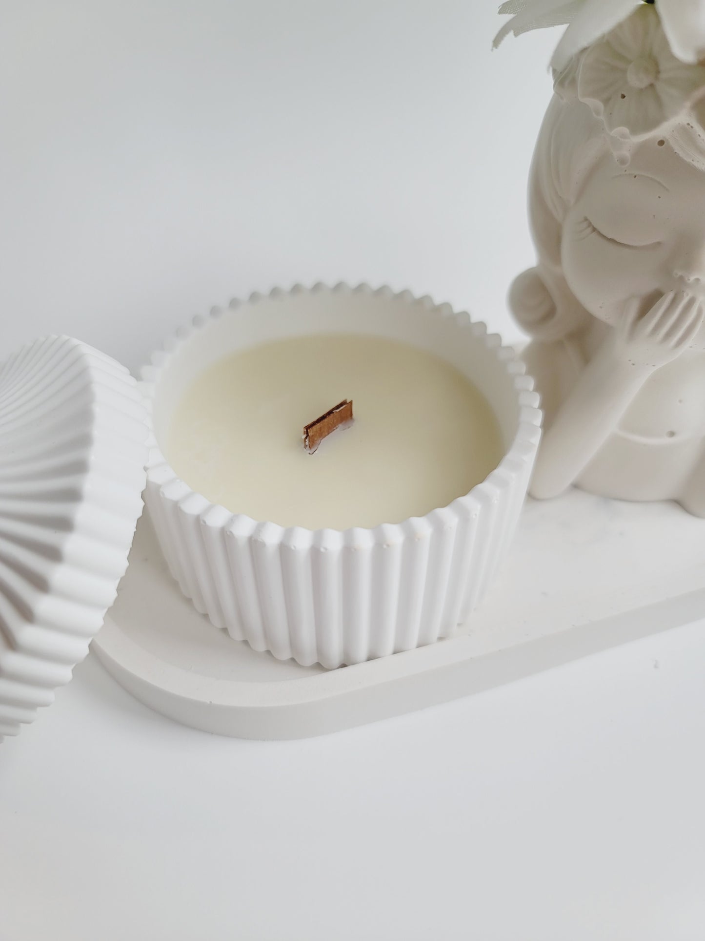 Cement Table Decor - Girl with Braids