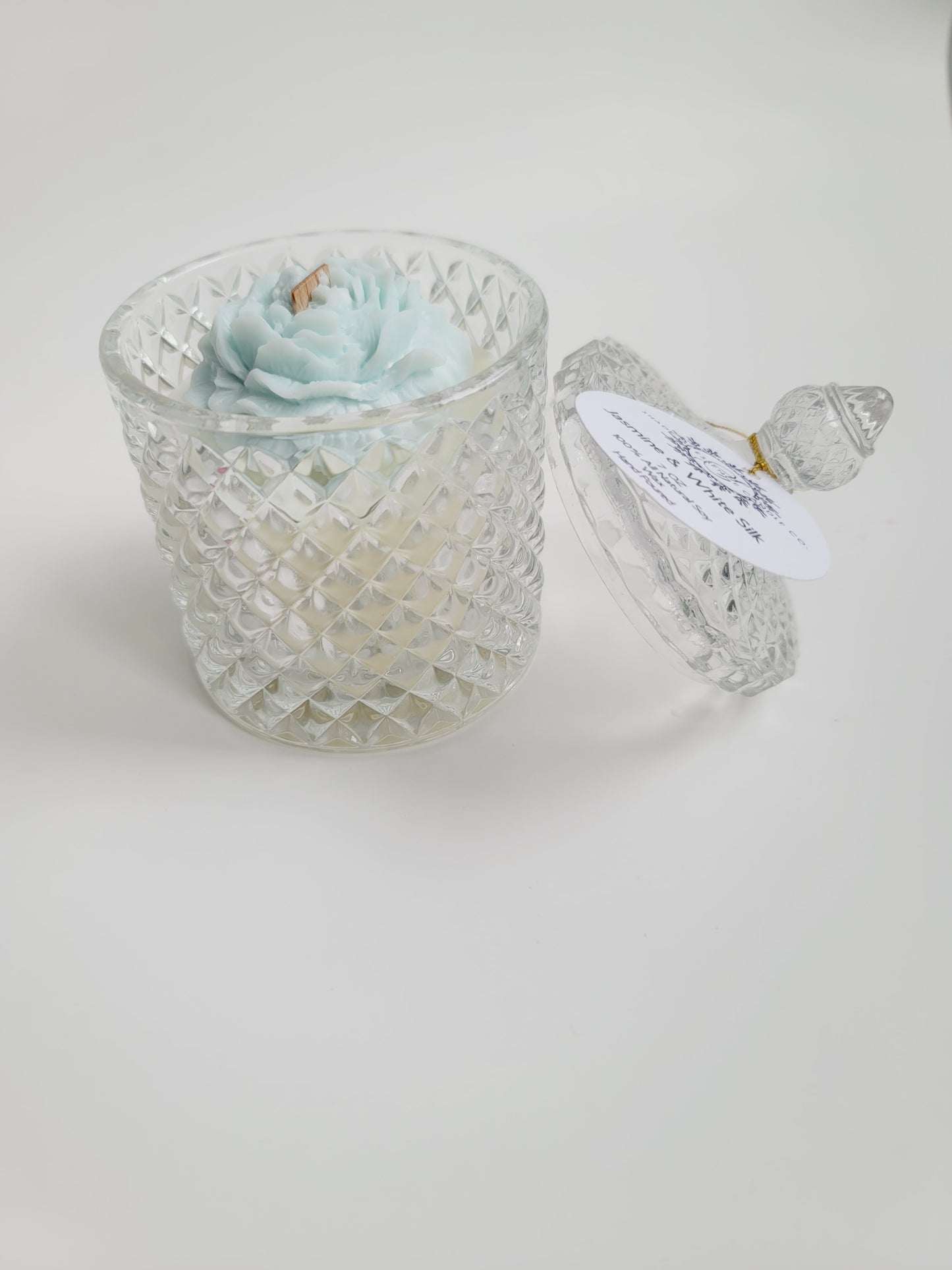 7oz Poenies Blossom Soy Candle Reusable Crystal Candy Jar