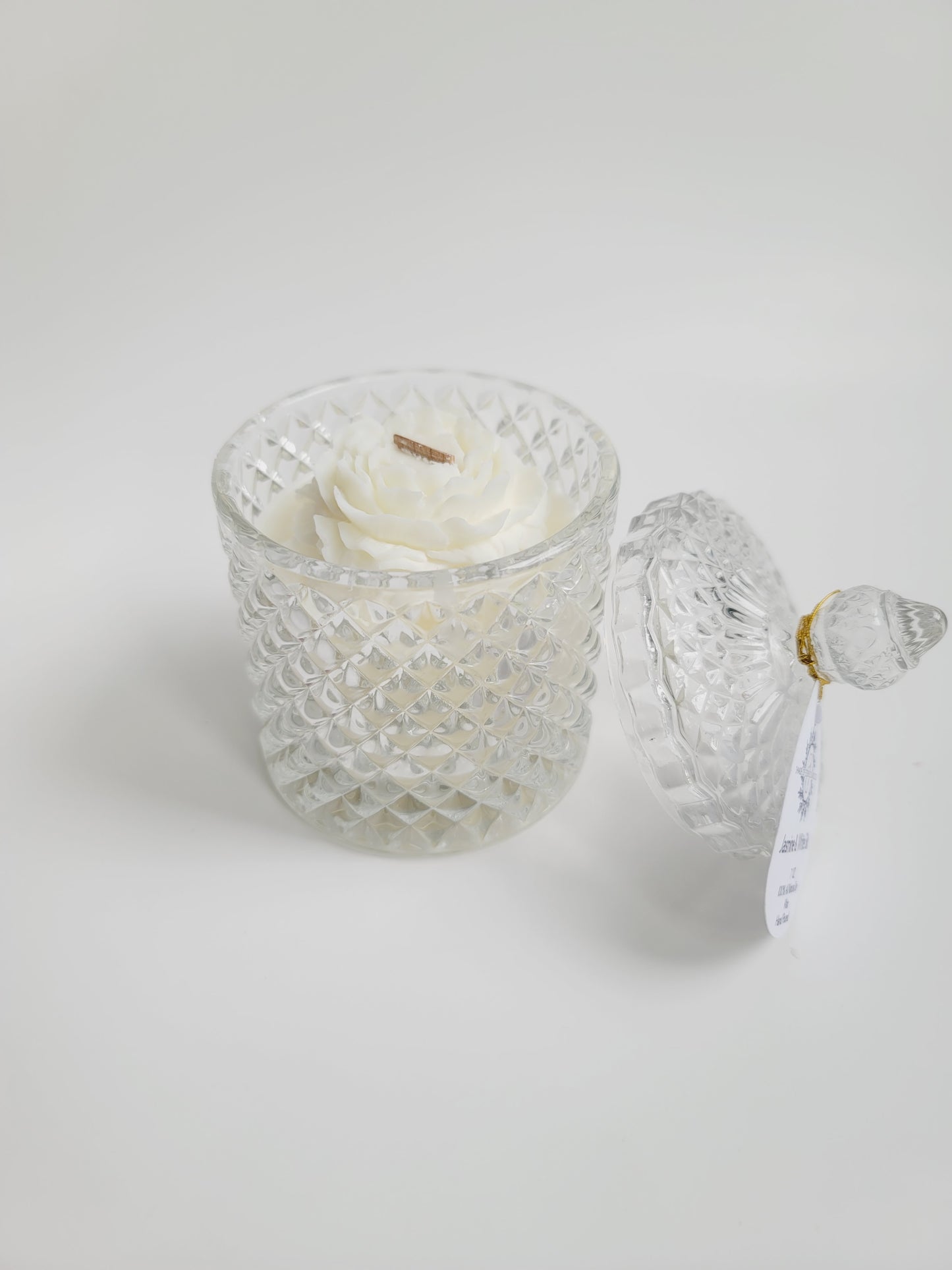 7oz Poenies Blossom Soy Candle Reusable Crystal Candy Jar