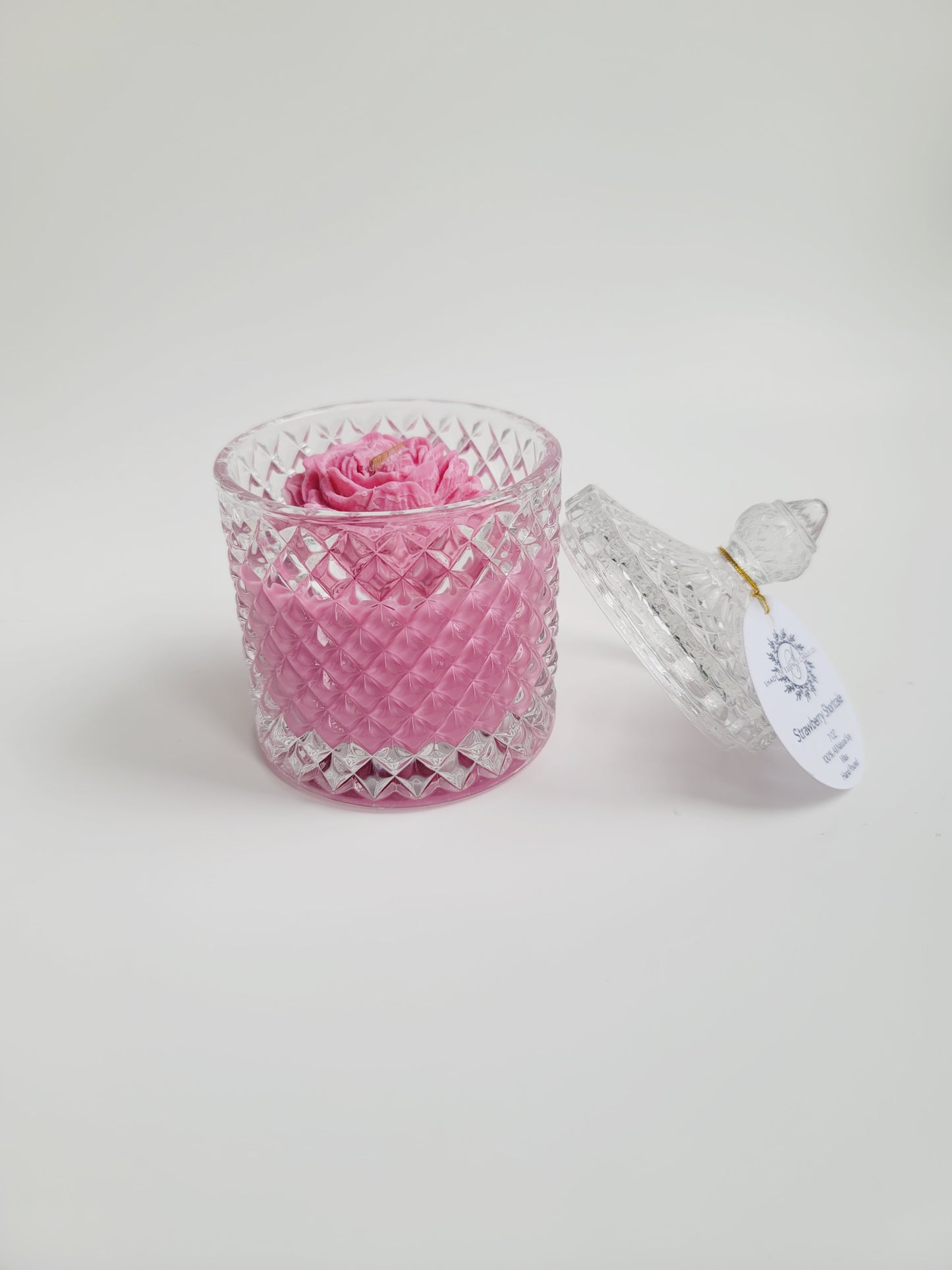 7oz Poenies Blossom Soy Candle Reusable Crystal Candy Jar