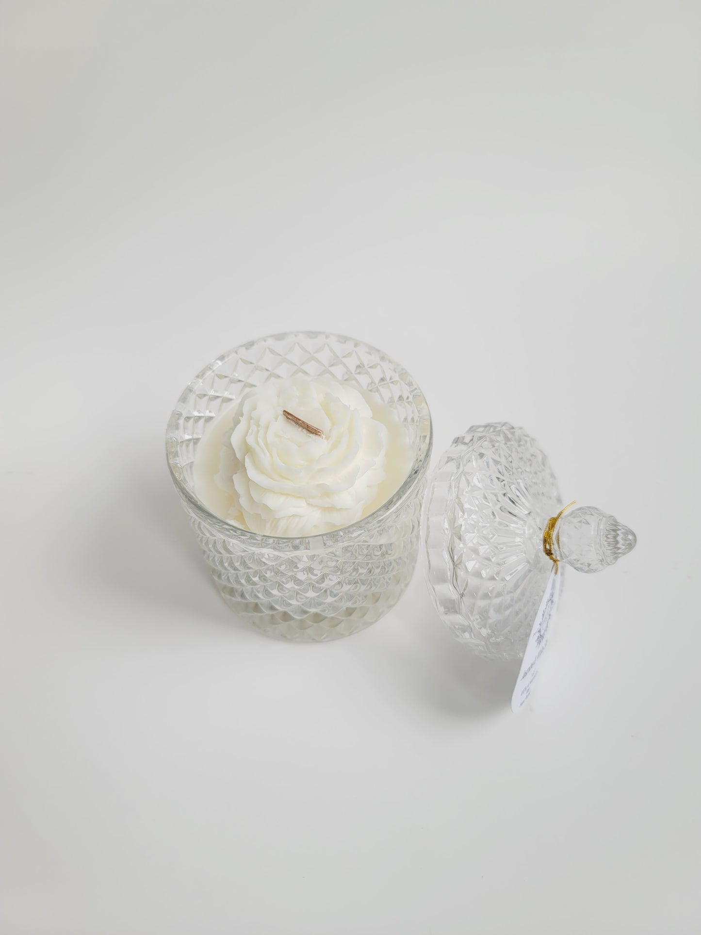 7oz Poenies Blossom Soy Candle Reusable Crystal Candy Jar