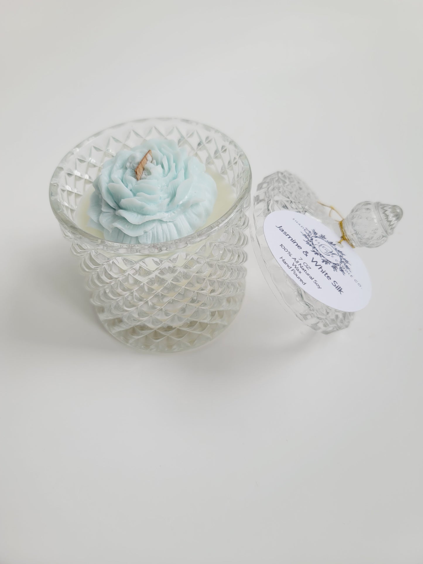 7oz Poenies Blossom Soy Candle Reusable Crystal Candy Jar